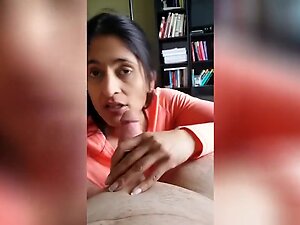 Elder Indian Wife Deep-throating Spatula